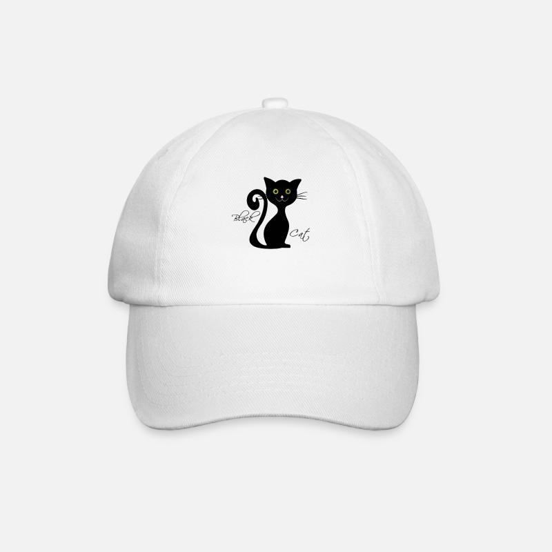 Chat noir - Casquette classique - blanc/blanc