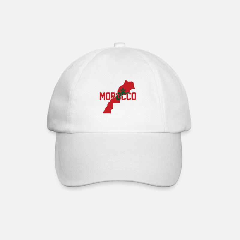 Carte du Maroc - Casquette classique - blanc/blanc