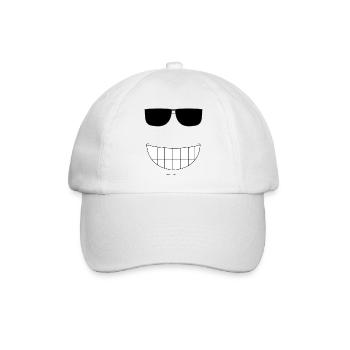 großes fröhliches Lachen - Baseballkappe - Weiß/Weiß - Vorne