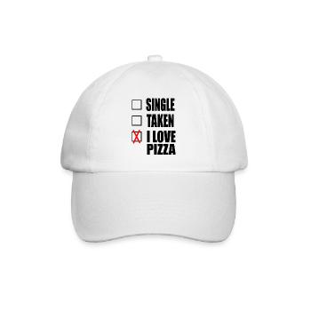 lustige Single Sprueche Spruch Pizza - Baseballkappe - Weiß/Weiß - Vorne