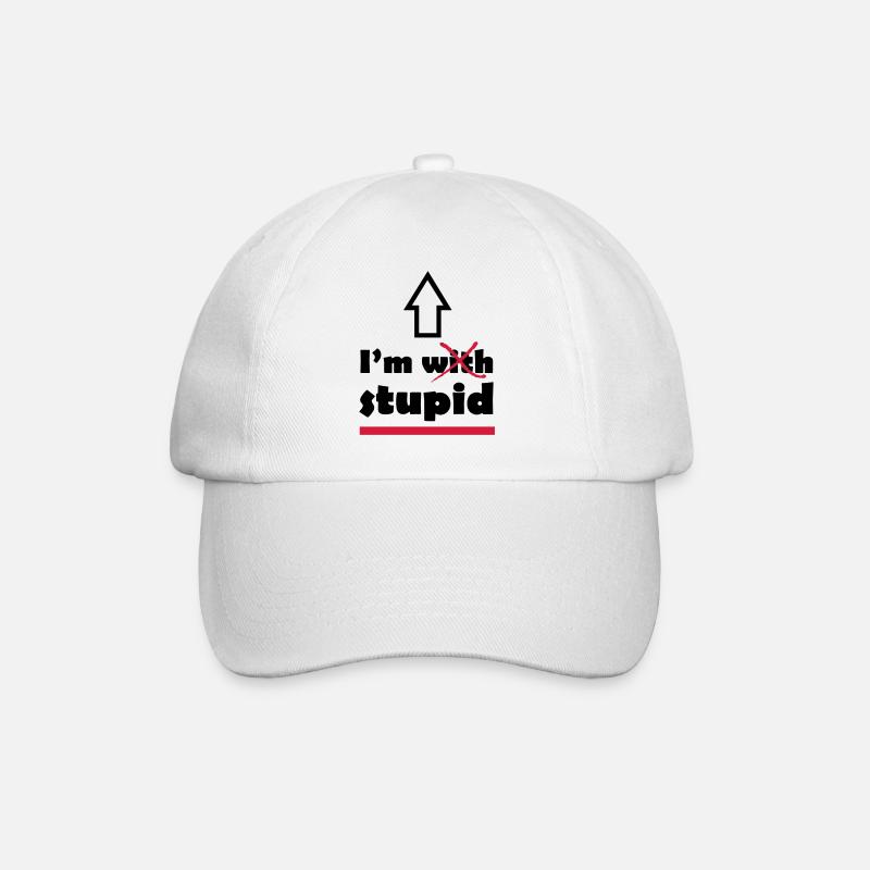 I'm with stupid - Baseball Cap - white/white