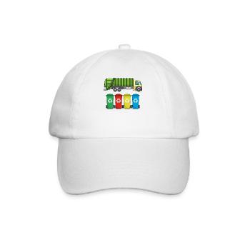 Müllwagen Zur Müllabfuhr Recycling I Geschenkidee - Baseballkappe - Weiß/Weiß - Vorne