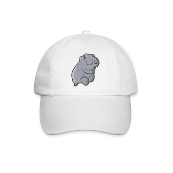 Hippo Hippopotamus Hippopotamus Hippopotamus - Baseball Cap - white/white - Front