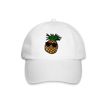 Coole Ananas - Baseballkappe - Weiß/Weiß - Vorne