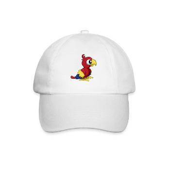 Süßer Papagei Vogel Geschenk tierlieb Kind comic - Baseballkappe - Weiß/Weiß - Vorne