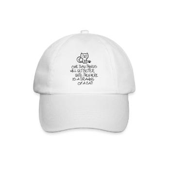 ONE DAY THINGS WILL GET BETTER... - Katze - Cat - Casquette classique - blanc/blanc - Devant