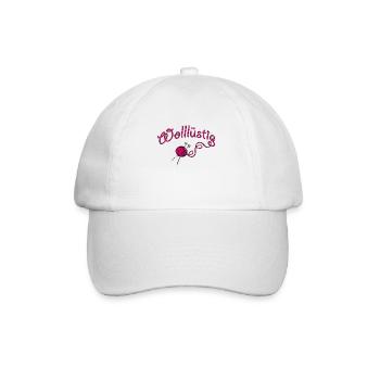 Stricken Wollllüstig Wolllust Geschenk Wolle - Baseballkappe - Weiß/Weiß - Vorne