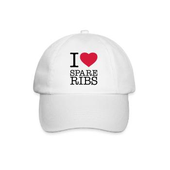 I LOVE SPARE RIBS - Baseballkappe - Weiß/Weiß - Vorne