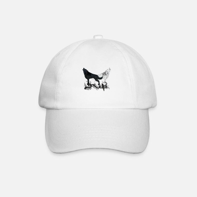 Loup noir et blanc - Casquette classique - blanc/blanc