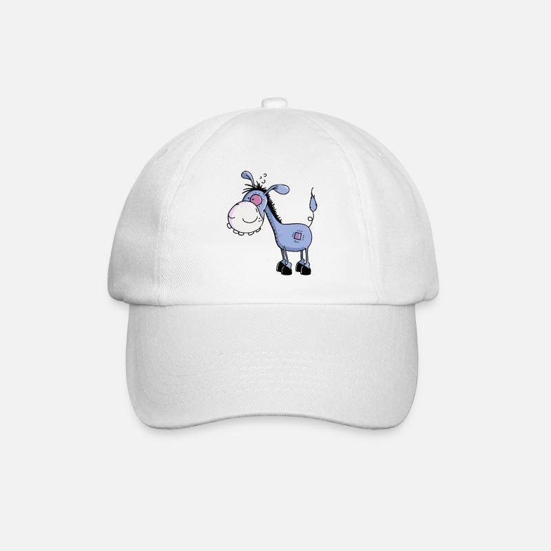 Esel - Langohresel - Eselchen - Baseballkappe - Weiß/Weiß