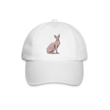 Sphynx Sphinx Katze Kätzchen Haustier Geschenk - Baseballkappe - Weiß/Weiß - Vorne