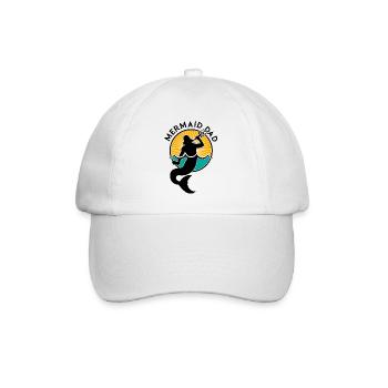 Meerjungfrau Seejungfrau Fischweib Papa Geschenk - Baseballkappe - Weiß/Weiß - Vorne