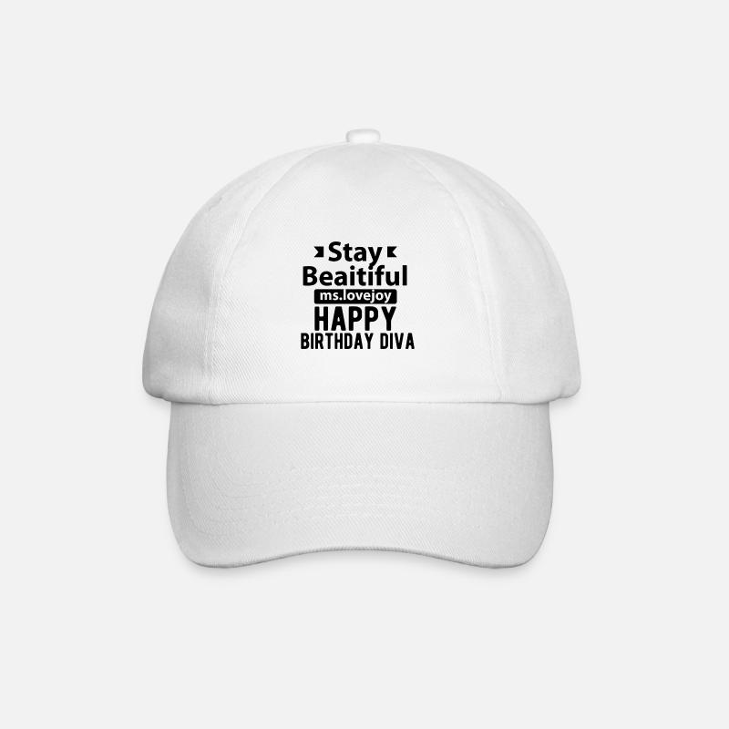 Geburtstagsgeschenk - Baseballkappe - Weiß/Weiß