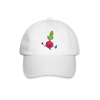 Beetroot with water, Rotebete - Baseball Cap - white/white - Front