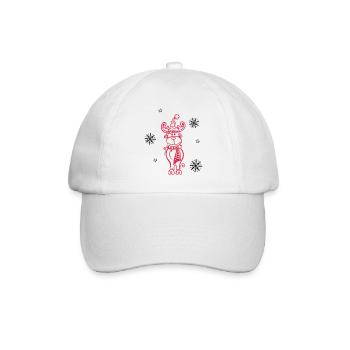 Elk, reindeer with snowflakes and stars - Baseball Cap - white/white - Front
