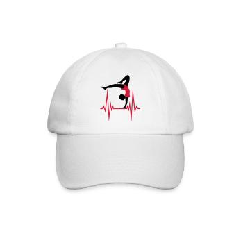 yoga puls herzschlag frequenz frau gymnastik sport - Baseballkappe - Weiß/Weiß - Vorne