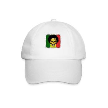 Reggae Jamaica skull gift - Baseball Cap - white/white - Front