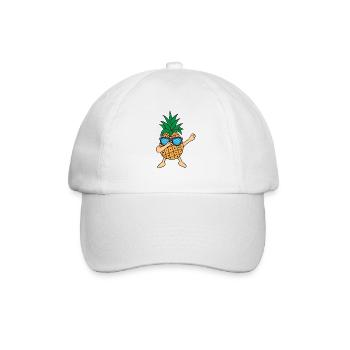 Dabbing Ananas Dab Sonnenbrille Hawaii Geschenk - Baseballkappe - Weiß/Weiß - Vorne