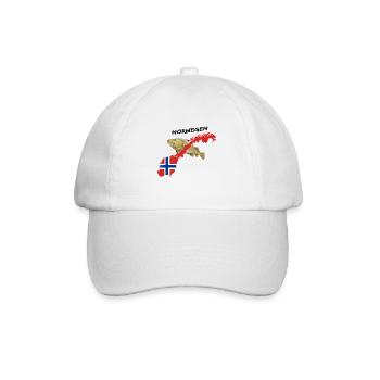 norway cod card cod hunter gift - Baseball Cap - white/white - Front