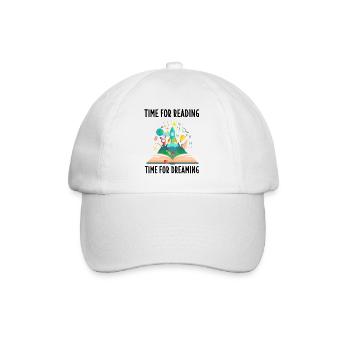 Livre de lecture livre éducation bookworm roman cadeau - Casquette classique - blanc/blanc - Devant