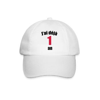 J'ai déjà 1 an ! - Casquette classique - blanc/blanc - Devant