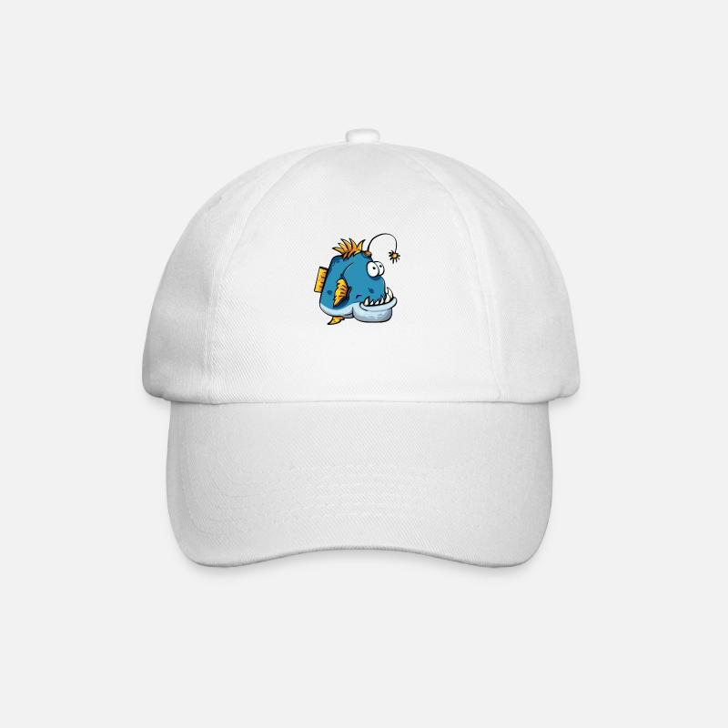 Tiefsee Fisch Anglerfisch Geschenk - Baseballkappe - Weiß/Weiß