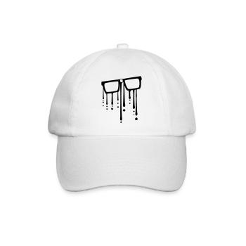 drop graffiti geek cool nerd glasses glasses glasses - Baseball Cap - white/white - Front