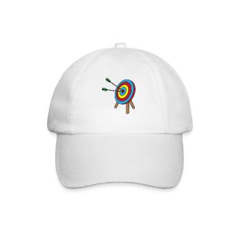 Archery bow and arrow longbow gift - Baseball Cap - white/white - Front