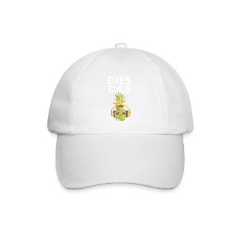 Dies das Ananas Frucht Pineapple Sommer Surfer - Baseballkappe - Weiß/Weiß - Vorne