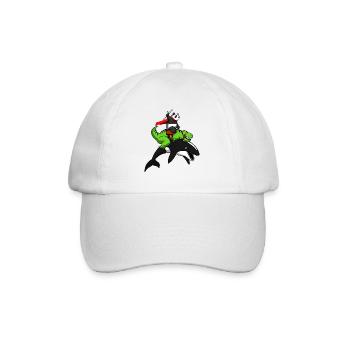 Ours de panda de dinosaure T-Rex chevauchant une baleine orque - Casquette classique - blanc/blanc - Devant