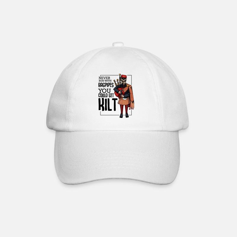 Cadeau de Kilt avec une tête de cornemuse cool - Casquette classique - blanc/blanc
