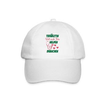 Tierarzt Geschenk Weil auch Tiere Helden brauchen - Baseballkappe - Weiß/Weiß - Vorne