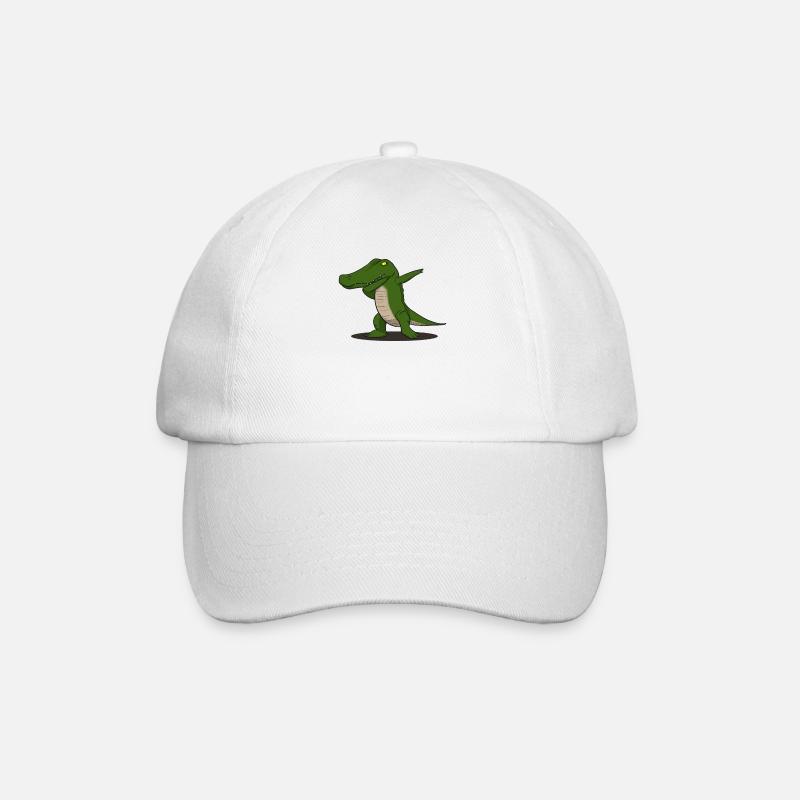 Krokodil Kroko Dab Dabbing Trend Tanz dapping - Baseballkappe - Weiß/Weiß