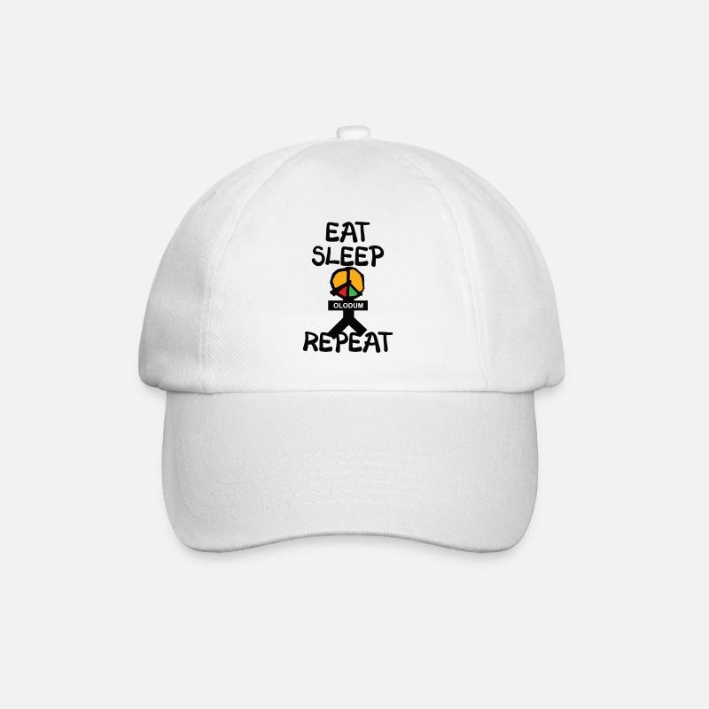 eat sleep olodum repeat - Baseballkappe - Weiß/Weiß