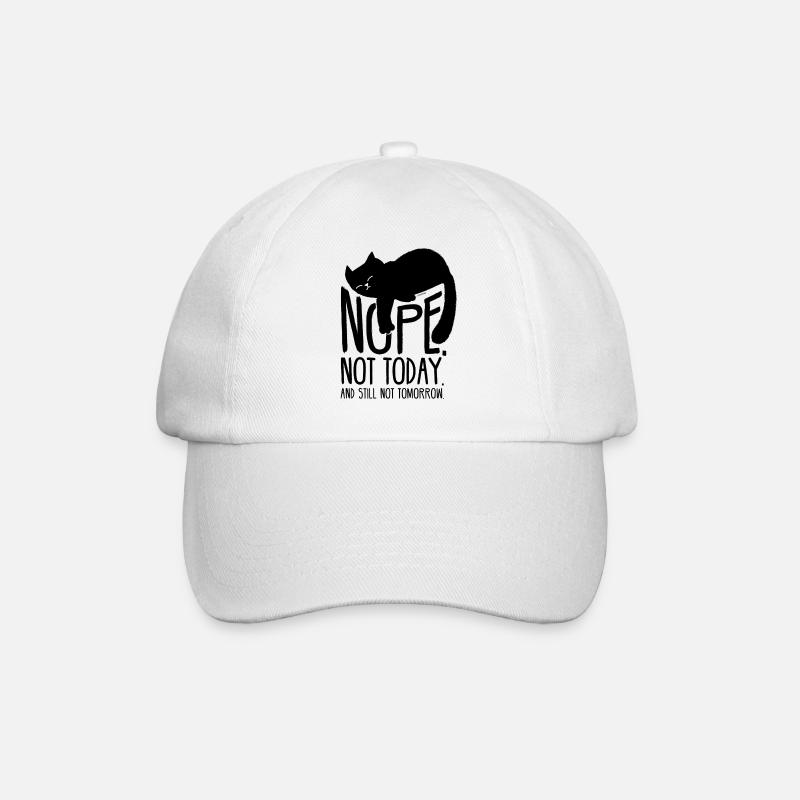 Idée cadeau chat drôle PAS AUJOURD'HUI - Casquette classique - blanc/blanc