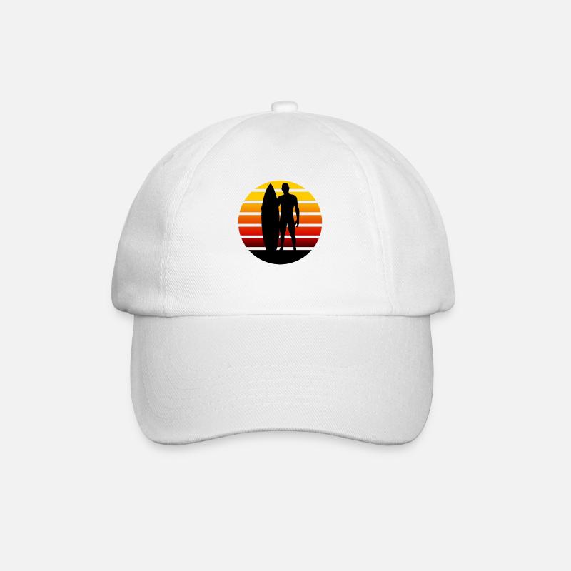 Surfer Retro Design - Baseballkappe - Weiß/Weiß