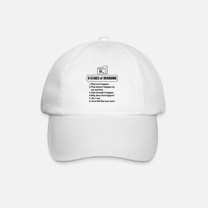 Cadeaux Programmeur Nerd Bug Developer - Casquette classique - blanc/blanc