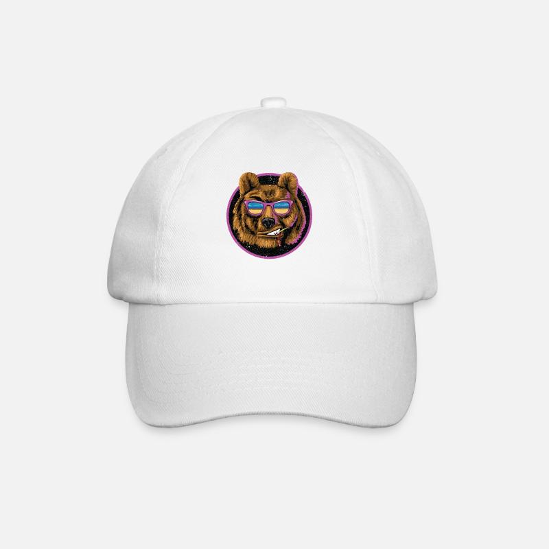 Bear, cool - Baseball Cap - white/white
