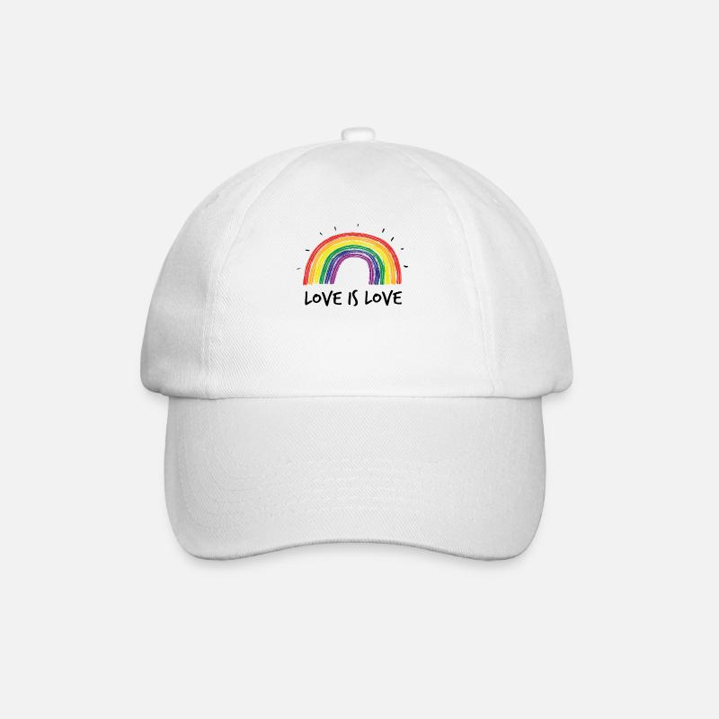 Liebe ist Liebe Gay Pride Regenbogen - Baseballkappe - Weiß/Weiß