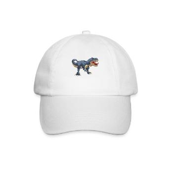 T Rex dinosaur - Baseball Cap - white/white - Front