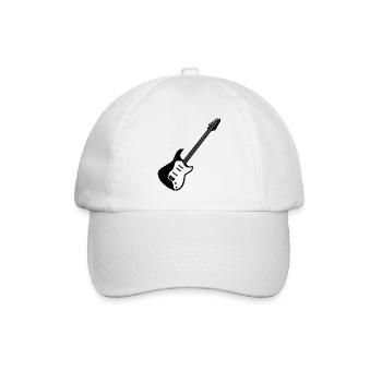 e-Gitarre Symbol Musik Gitarren Musiker Band icon - Baseballkappe - Weiß/Weiß - Vorne