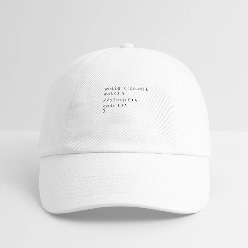 While Not Dead Eat Sleep Code Programmer Hacker Baseball Cap