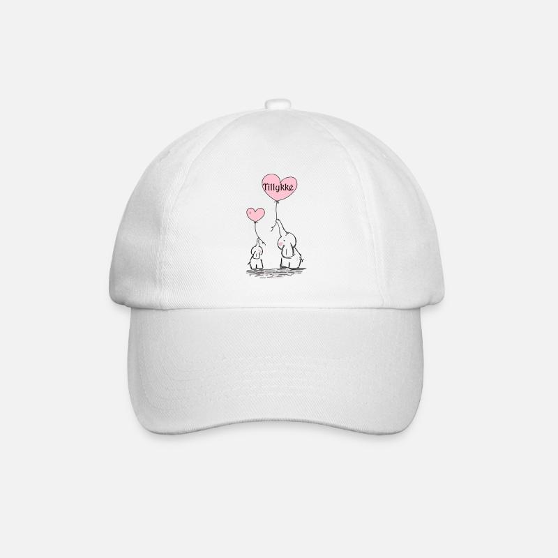 Éléphants avec des félicitations de ballon - Casquette classique - blanc/blanc