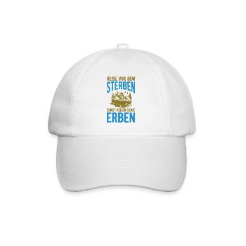 Renter Camping Geschenk - Baseballkappe - Weiß/Weiß - Vorne