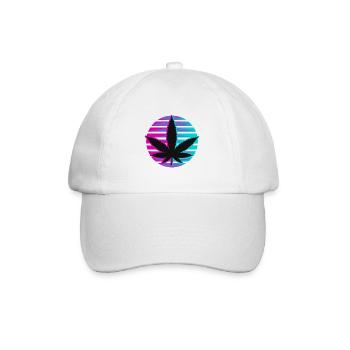 Kiffen Gras Kiffer Cannabis 420 Neon - Baseballkappe - Weiß/Weiß - Vorne