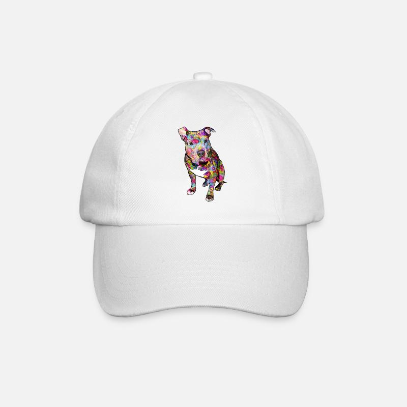 Pitbull Hippie - Baseballkappe - Weiß/Weiß