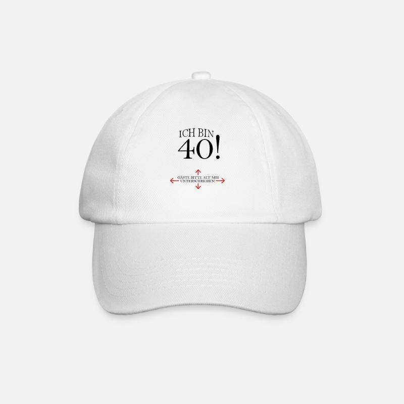 Ich Bin 40 Geburtstag Gästeliste - Baseballkappe - Weiß/Weiß