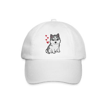 little cute baby husky - Baseball Cap - white/white - Front