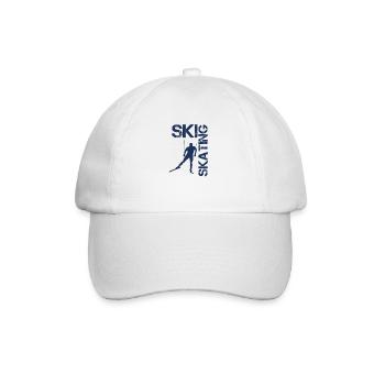 Ski Skating Langlauf Skater Skier Skifahren Sport - Baseballkappe - Weiß/Weiß - Vorne