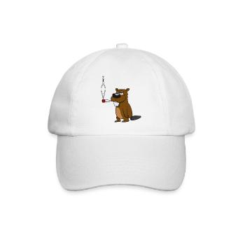 Beaver joint kiffen witty drugs wood dam water - Baseball Cap - white/white - Front